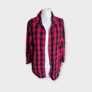 Woolrich Red & Black Buffalo Plaid Flannel Shirt Jacket Women’s XXL Gorpcore